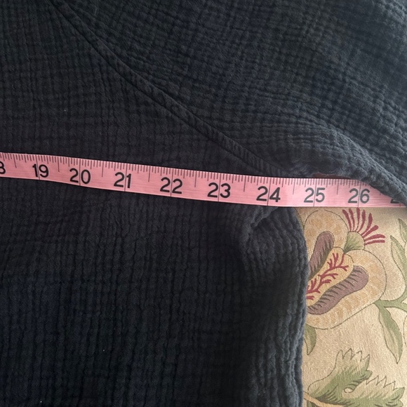 Free People Summer Daydream button down shirt-  BLACK - Picture 4 of 5